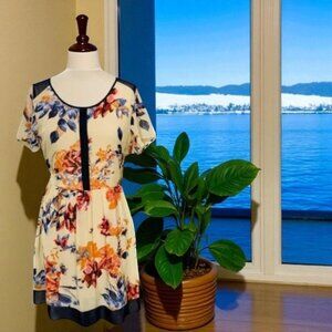 NWT Bar III Short Sleeve Floral Dress